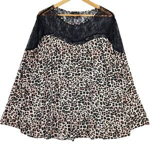 Torrid‎ Top 3X Fairy Grunge Animal Leopard Cheetah Floral Sheer Lace Whimsygoth
